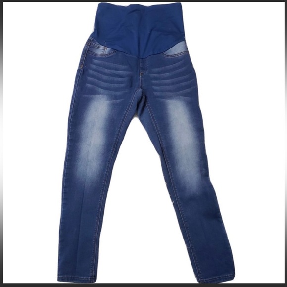 Angel Kiss Maternity Jeans M High Rise Skinny-Stretchy Comfort Panel Belly Band - Picture 6 of 17